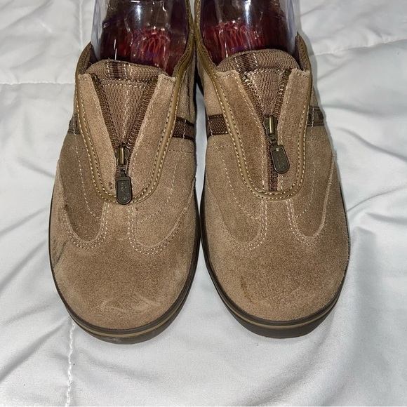 Keds Suede Sneakers Size 7 Brown Tan Slip On Zip Walking Shoes Loafers - Picture 4 of 10